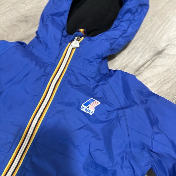 K-way blue kids rain jacket 4T windbreaker packable waterproof outdoor spring - Picture 5 of 8